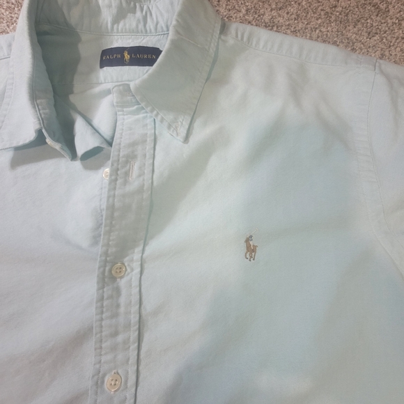 Ralph Lauren Shirt Mens XL 100% Cottom Casual Preppy Button Work Pony Blue - Picture 2 of 10